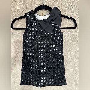 Kate Spade Toddler Black and White Sleeveless Dress with Bow